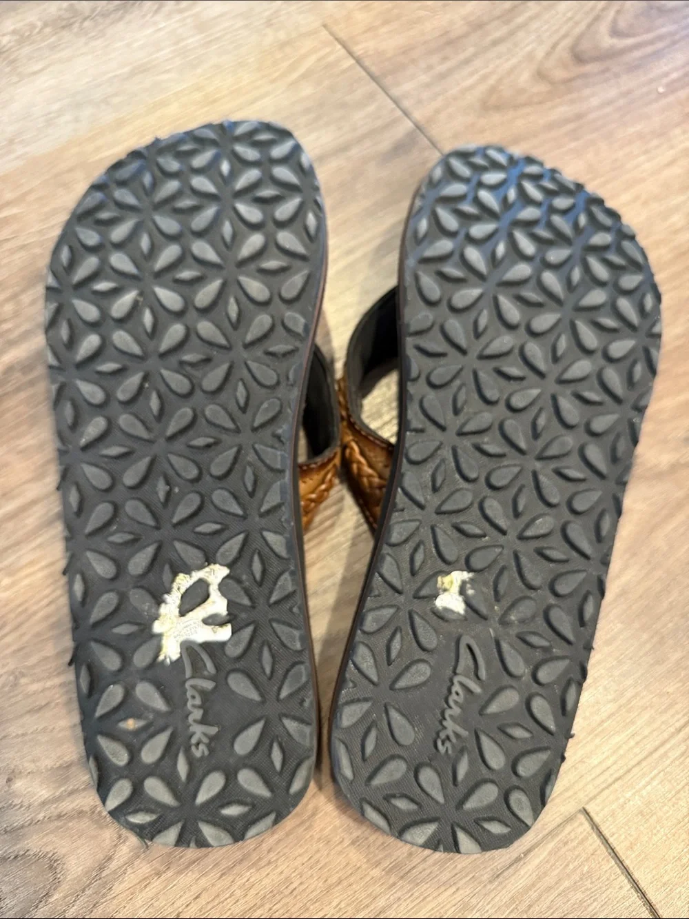 Clarks Fenner Nerice Flip-Flops Brown Comfort Slip-On Comfy Boho Size 8